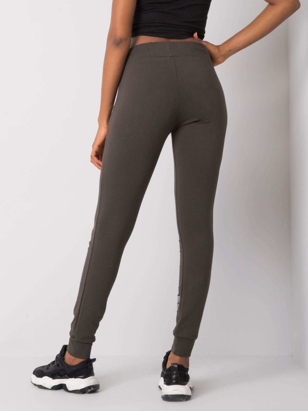 Dark khaki sweatpants with Fatemah inscription