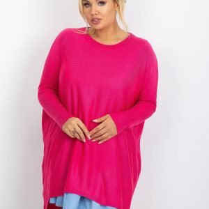 RUE PARIS Dark pink plus size sweater Ester