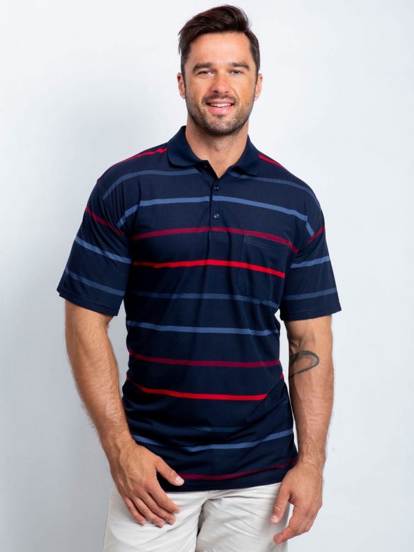 Men's Navy Plus Size Polo Shirt Many