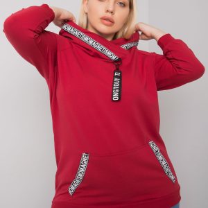 Burgundy plus size hoodie Jordynn