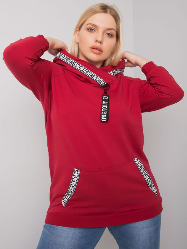 Burgundy plus size hoodie Jordynn