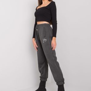 Dark grey melange sweatpants with Lily inscription