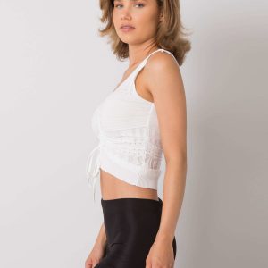 White knitted top with Astrid rib