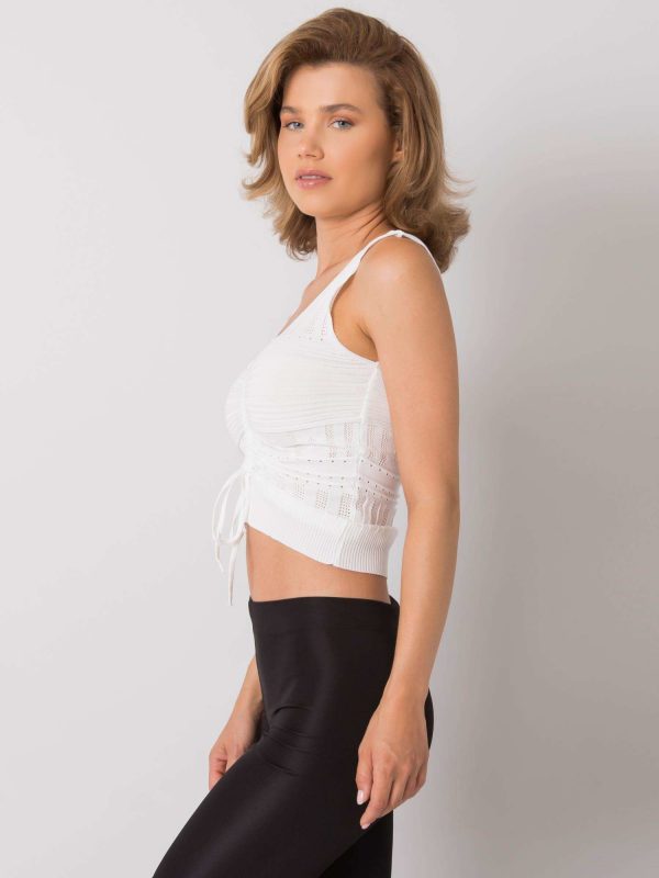 White knitted top with Astrid rib