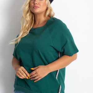 Dark Green Plus Size Holiday Blouse