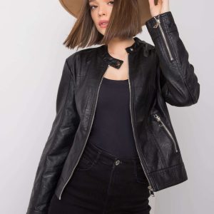 Eulalie Black Eco Leather Jacket