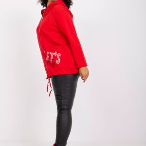 Red sweatshirt plus size with Octavia applique