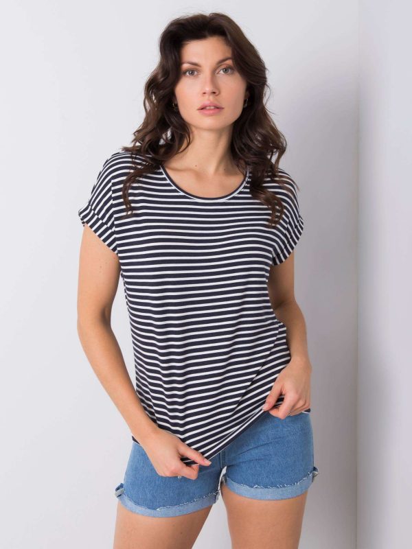 Navy blue and white striped t-shirt Ximena RUE PARIS