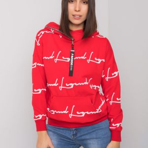 Red plus size sweatshirt with Jossa pocket