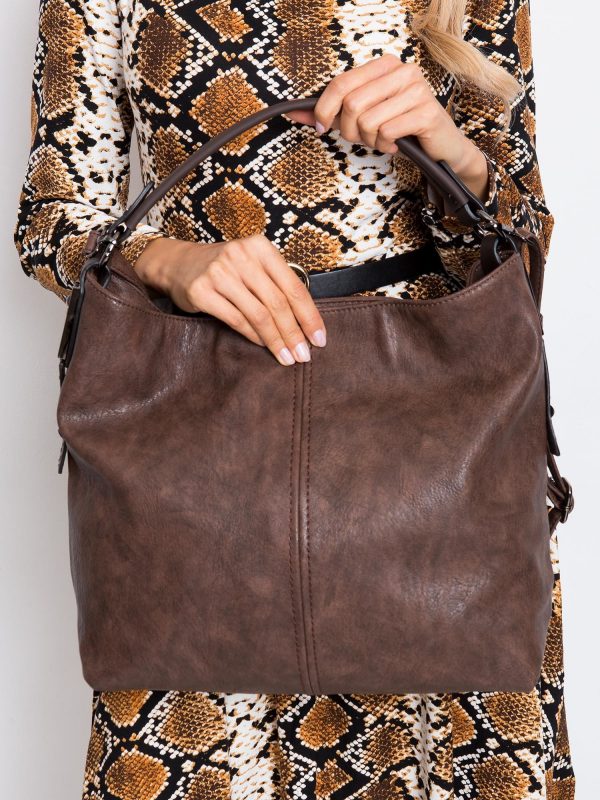 Dark brown bag with detachable strap