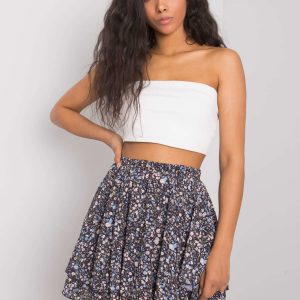 Black and blue skirt with flounce Yaritza