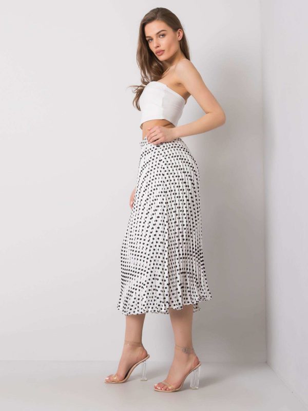 White polka dot skirt by Adrielle SUBLEVEL