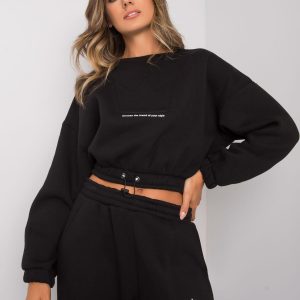 Black Maleah Two-Piece Sweatshirt Set