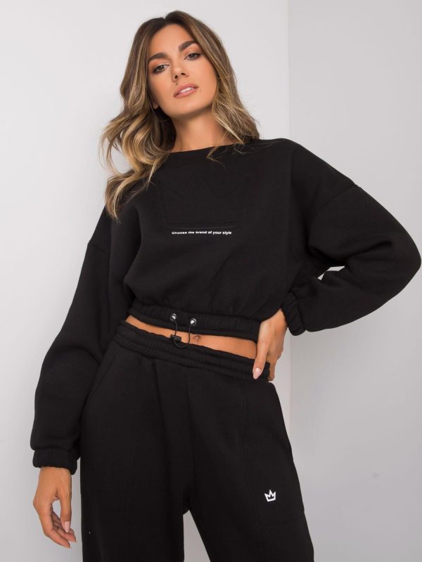 Black Maleah Two-Piece Sweatshirt Set