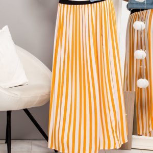 Long striped maxi skirt orange