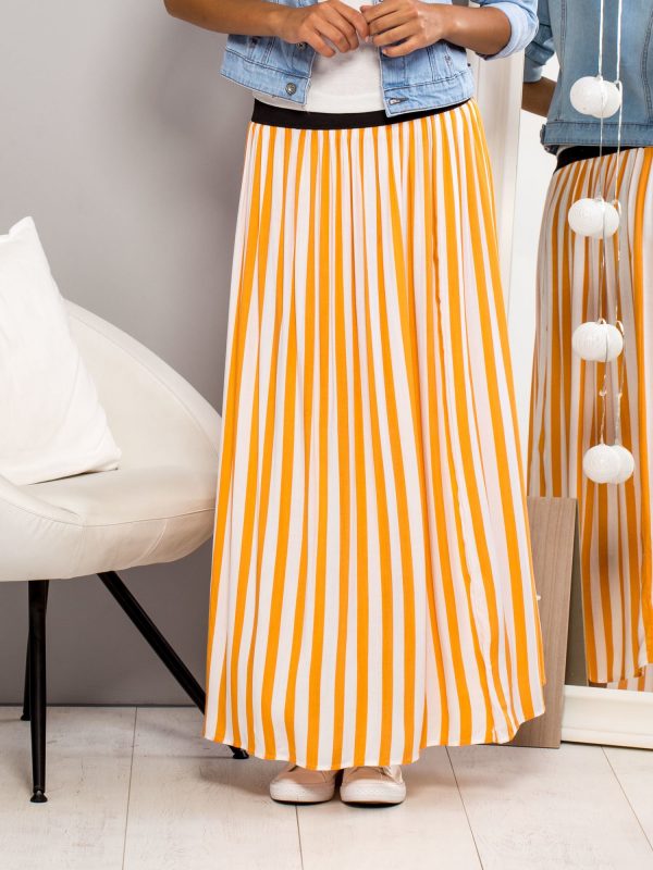 Long striped maxi skirt orange