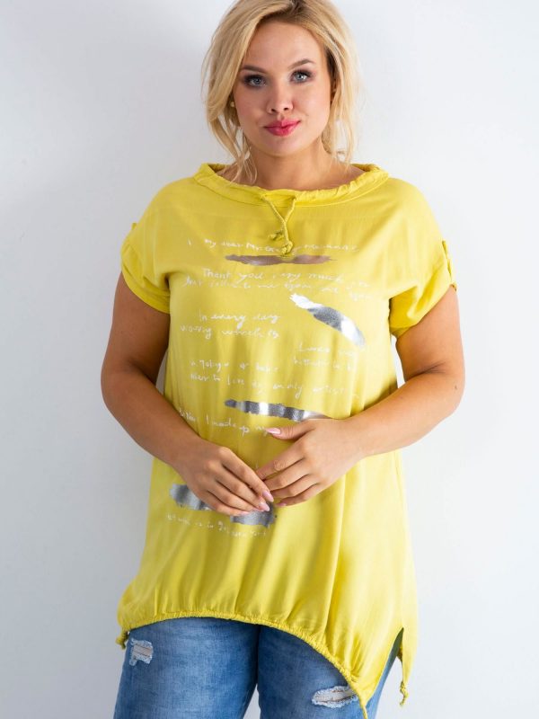 Yellow tunic Written PLUS SIZE