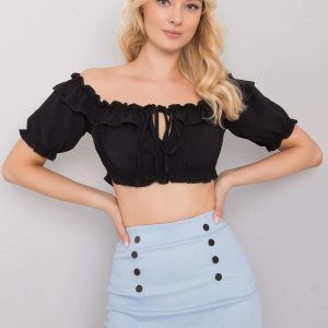 Black short top with frill Arnika OCH BELLA