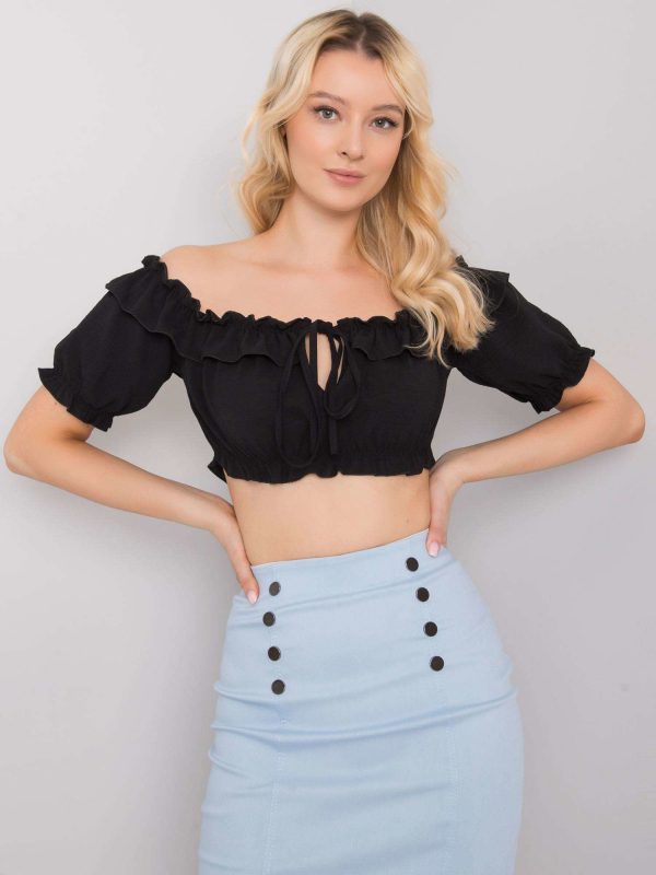 Black short top with frill Arnika OCH BELLA