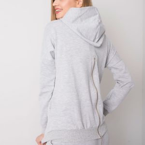 Grey melange sweatshirt set with sweatshirt and pants Cristine