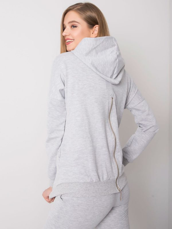 Grey melange sweatshirt set with sweatshirt and pants Cristine