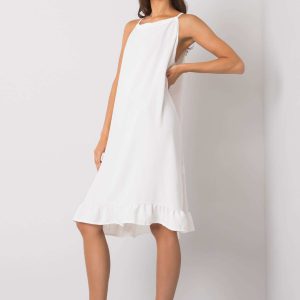 Ecru dress with straps Simone