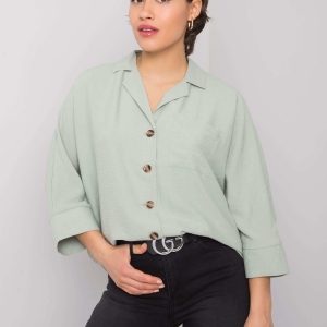 Mayra RUE PARIS light green shirt