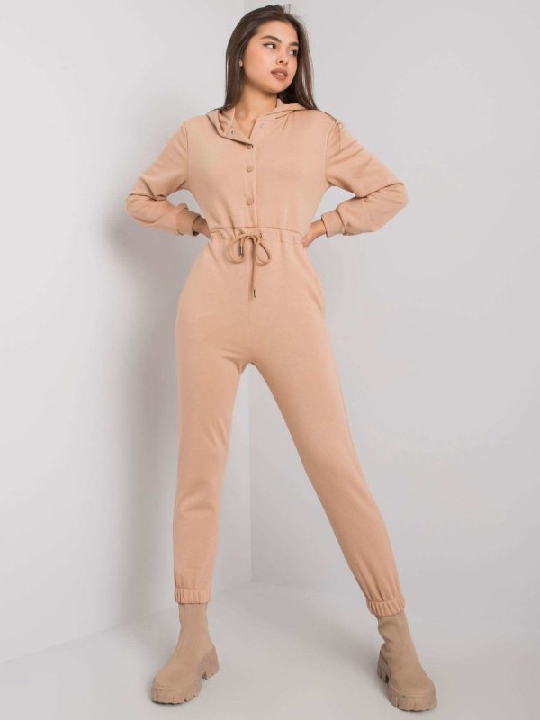 Elwood Camel Hooded Jumpsuit