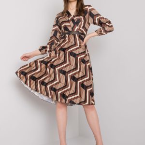 Brown and beige dress Pleated Oristano