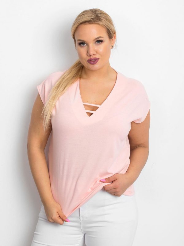 Pale pink T-shirt plus size Darlyne