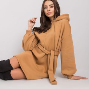 Camel tracksuit dress with Raella belt