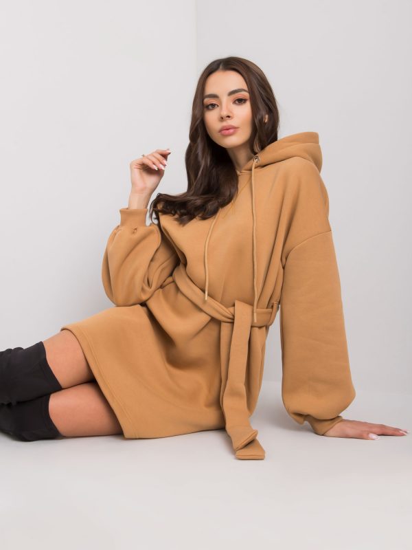 Camel tracksuit dress with Raella belt