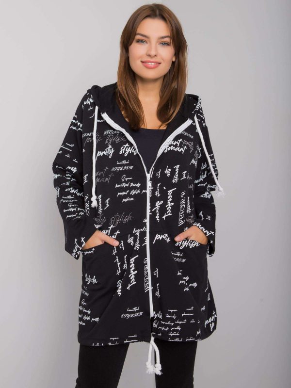 Black Patterned Hoodie Safiya