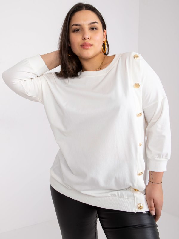 Ecru blouse plus size cotton Brigitte