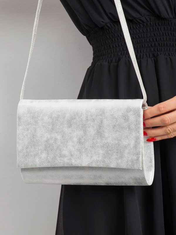 Silver clutch bag