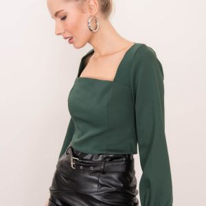 Dark green blouse with neck on the back BSL