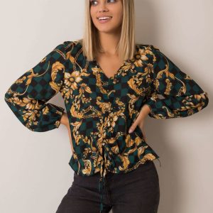 Blaire's green and black blouse