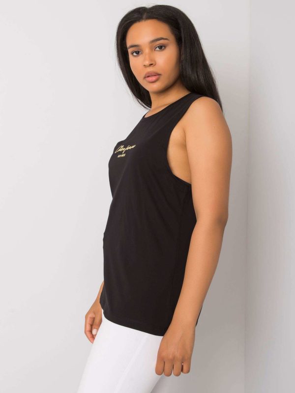 Black plus size cotton top Deann RUE PARIS