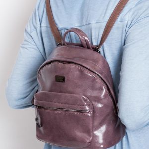 Purple Eco Leather Backpack