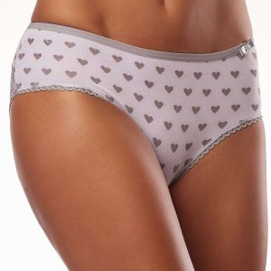 Women's Grey Hearts Print Briefs