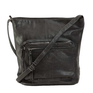 Dark grey imitation leather bag