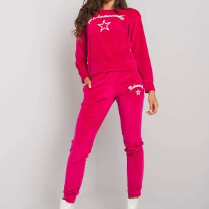 Carlisa women's fuchsia velour set