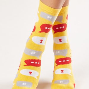 Yellow Printed Socks