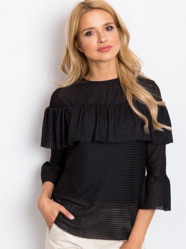 RUE PARIS Journee black blouse