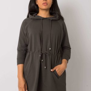 Dark khaki plus size hoodie Norina