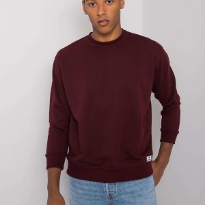 Burgundy cotton sweatshirt for men Ryder LIWALI