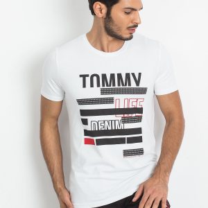 TOMMY LIFE White T-shirt with print