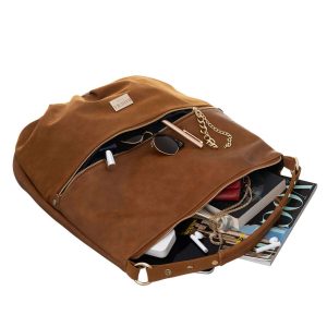 Camel eco leather bag BADURA