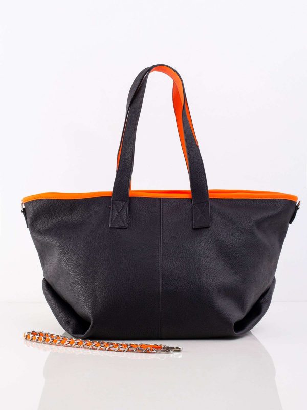 Black bag with decorative strap