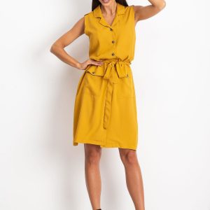 RUE PARIS Dark yellow Hive dress